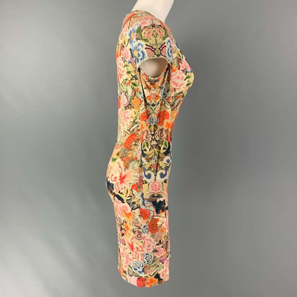 ALEXANDER MCQUEEN Multi-Color Rayon Blend Floral Long Sleeve Dress - Picture 2 of 6